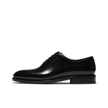TRUFFAUT Genuine Leather One Piece Oxford Shoes Shell Cordovan Dress Shoes Men's Black