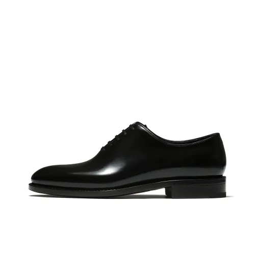 TRUFFAUT Genuine Leather One Piece Oxford Shoes Shell Cordovan Dress Shoes Men
s Black