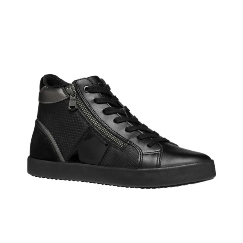 GEOX High Top Skateboard Shoes Women's Black-1