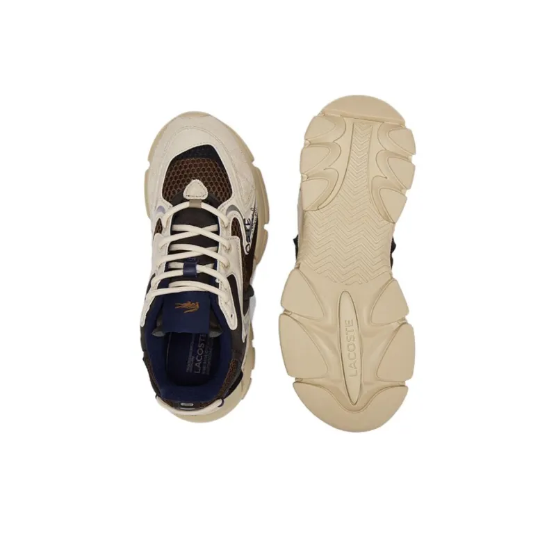 LACOSTE Breathable Slip Resistant Low Top Chunky Sneakers Women's Brown/Light Brown-4
