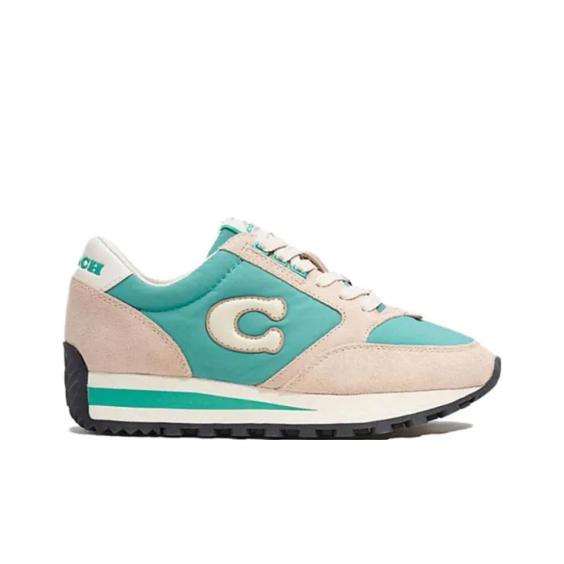 COACH Low Top Sports Casual Shoes Women's Beige Green-1