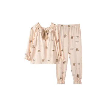 ROUKEER Pajama Set Women's Wheat