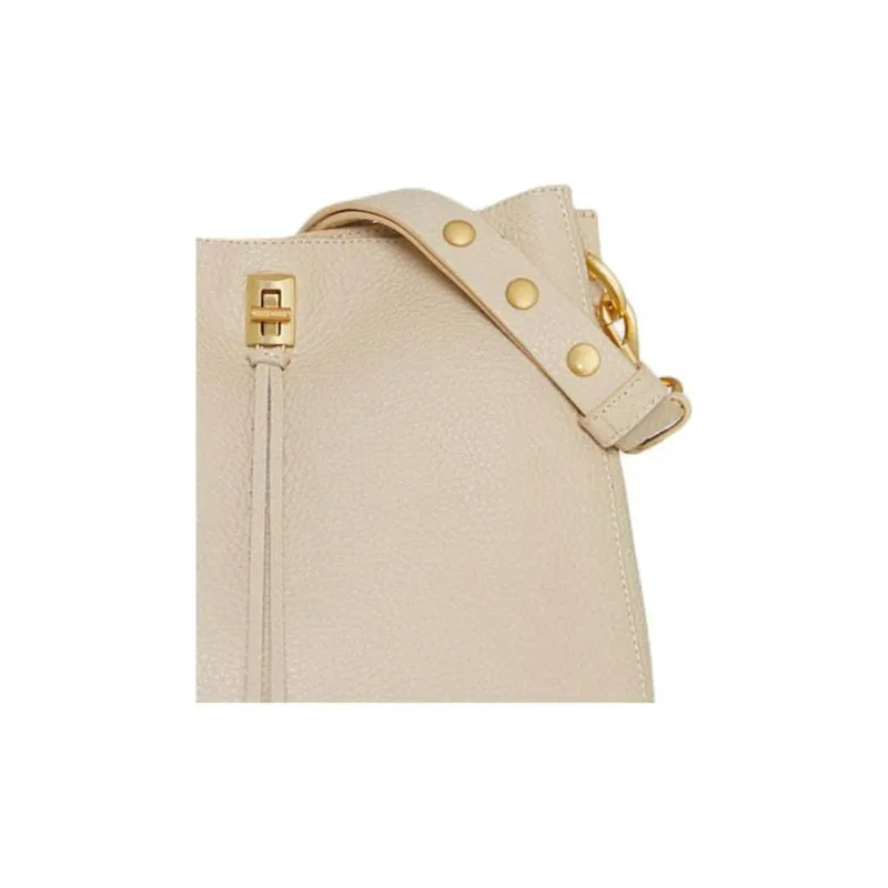 REBECCA MINKOFF Genuine Leather Shoulder Bag Crossbody Bag Women's Ecru-3