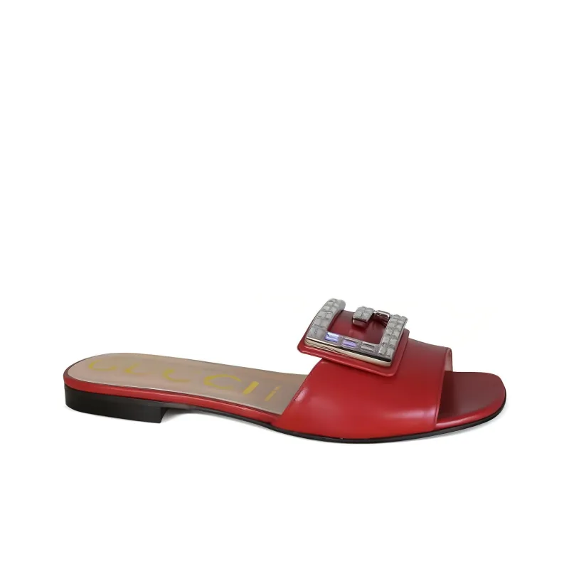 GUCCI Slide Slippers Women's Red-2
