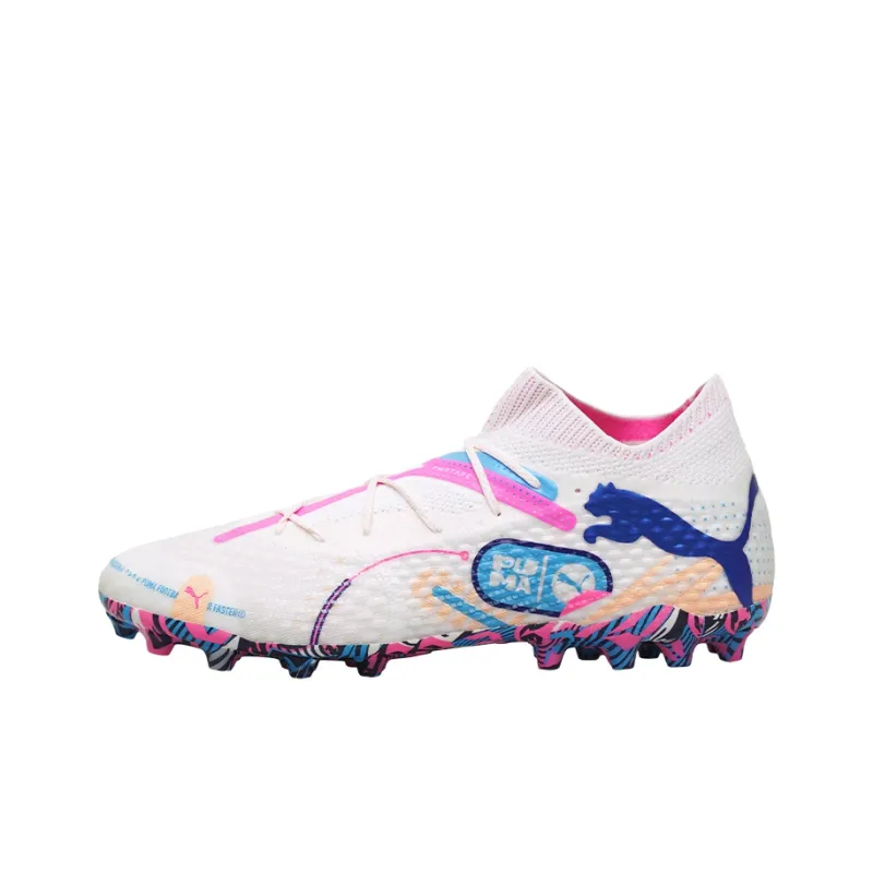 PUMA FUTURE 7 ULTIMATE MG Rubber Short Studs Artificial Ground Support Soccer Shoes Men White Blue Pink-0