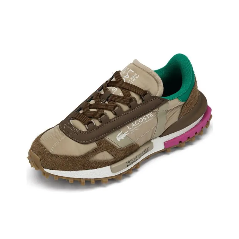 LACOSTE Low Top Casual Shoes Women's Light Brown Green-1