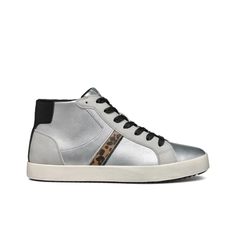GEOX High Top Skateboard Shoes Women's Silver-1