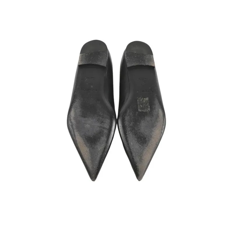 Burberry TB Logo Pointed Toe Flat Black Women's-4