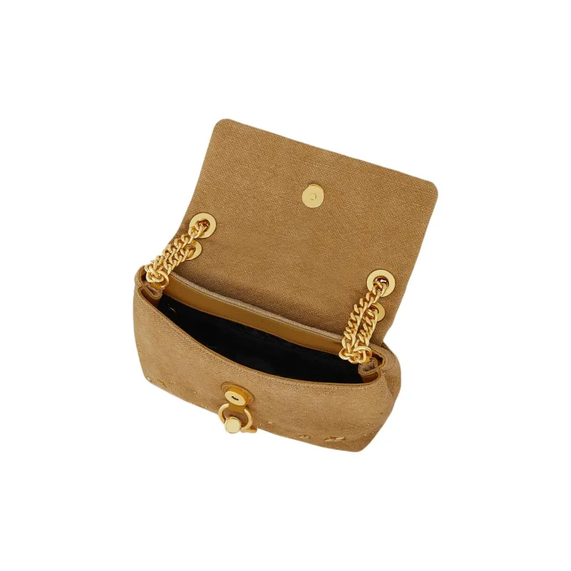 REBECCA MINKOFF Edie Linen Shoulder Bag Crossbody Bag Women's Honey Brown-1