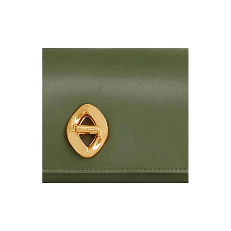 REBECCA MINKOFF Genuine Leather Shoulder Bag, Crossbody Bag Women's Green-3