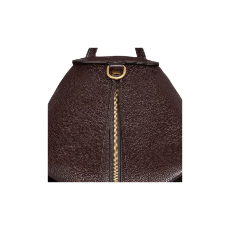 REBECCA MINKOFF Leather Backpack Women's Gold Multicolor Dark Brown-3