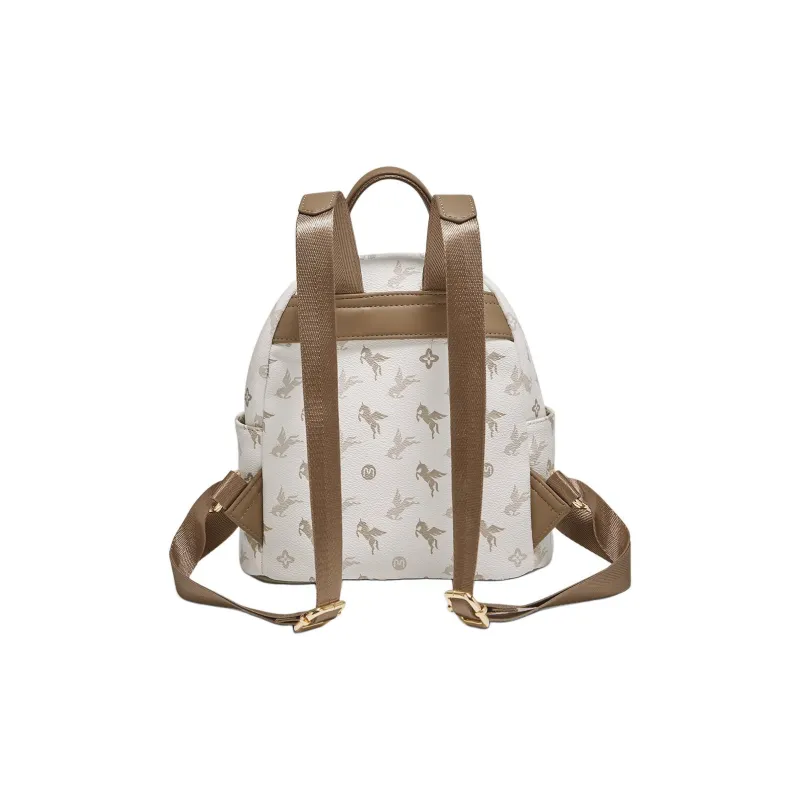 Marino Orlandi Synthetic Leather Backpack Large Size Women's Ecru-6