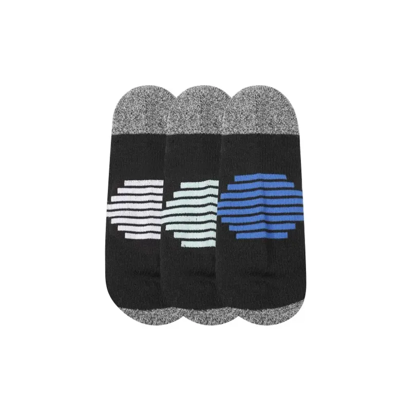 Columbia Men Black PFG Accent Stripe Eclipse Liner Socks Pack Of 3 No-Show Socks Men's 3 Pack Black-1