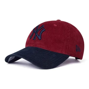 New Era Corduroy Baseball Caps Unisex Burgundy/Navy Blue