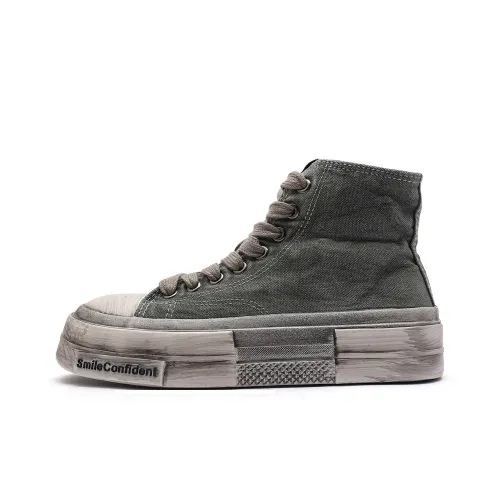 Mengsai Breathable Slip Resistant High Top Canvas Shoes Unisex Army Green
