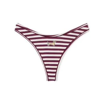 Victoria's Secret PINK COTTON HIGH-LEG THONG PANTY / WRSPDG Underpants Women's 1 Pack Red White Stripes