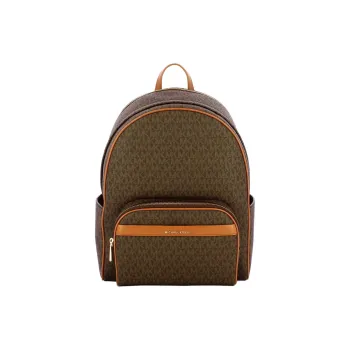MICHAEL KORS PVC Polyvinyl Chloride Polyurethane Backpack Women's Dark Brown & Acorn Brown