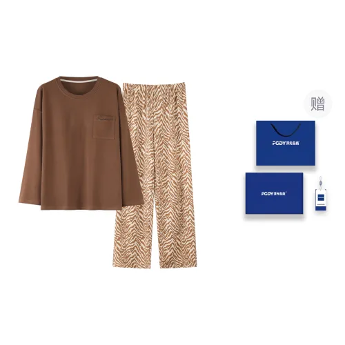 Floating Light Islands Pajama Set Women's Box Light Brown