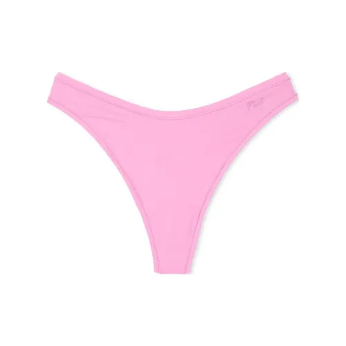 Victoria's Secret PINK Base Stretch Thong Panty / Moonstone Pink Underpants Women's 1 Pack Pink