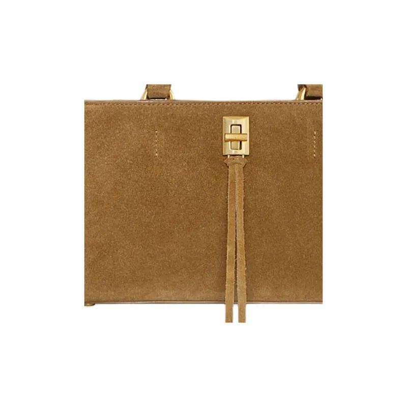 REBECCA MINKOFF Suede Handbag Shoulder Bag Crossbody Bag Women's Honey Brown-3