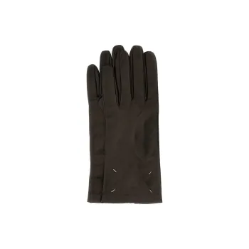 Maison Margiela Nappa Leather Gloves Women's Dark Brown