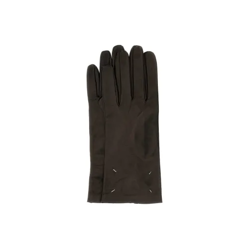Maison Margiela Nappa Leather Gloves Women's Dark Brown