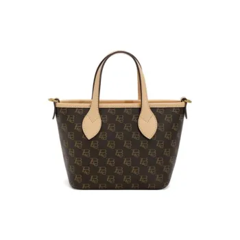 BELLE Artificial Leather Tote Bag Shopping Bag Shoulder Bag Crossbody Bag Handbag Medium Size Women's Coffee/Apricot