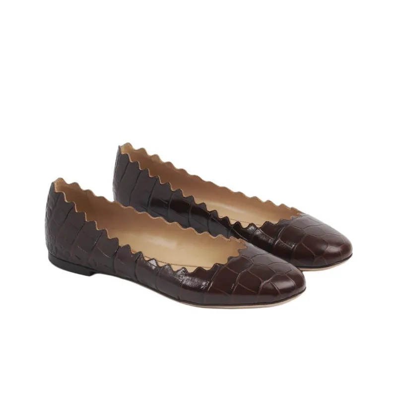 Chloé Lauren Embossed Ballerina Shoes Women's-3