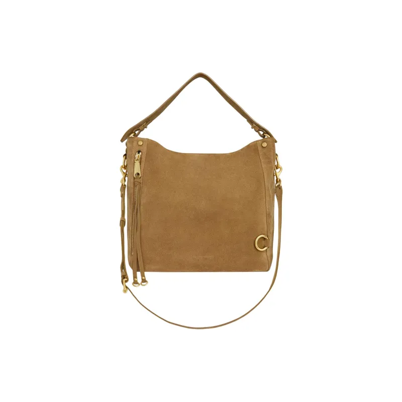 REBECCA MINKOFF Suede Leather Handbag Shoulder Bag Women's Honey Brown-1