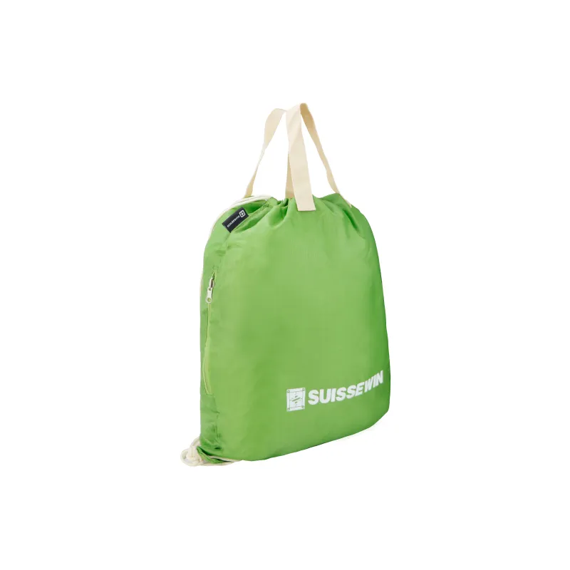 SUISSEWIN Polyester Backpack Unisex Green/Rose Red-1
