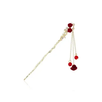 CHIMERA Flock Rose Hairpin Hair Clips Hair Accessory Headpiece Women's