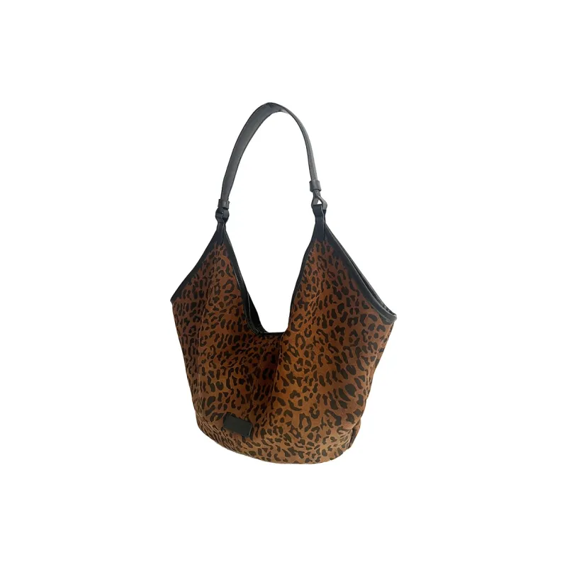 JPJ Cow Leather Tote Bag, Shoulder Bag Women's Leopard Brown-1