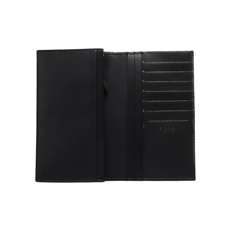 BVLGARI Cow Leather Wallet Men's Black-2