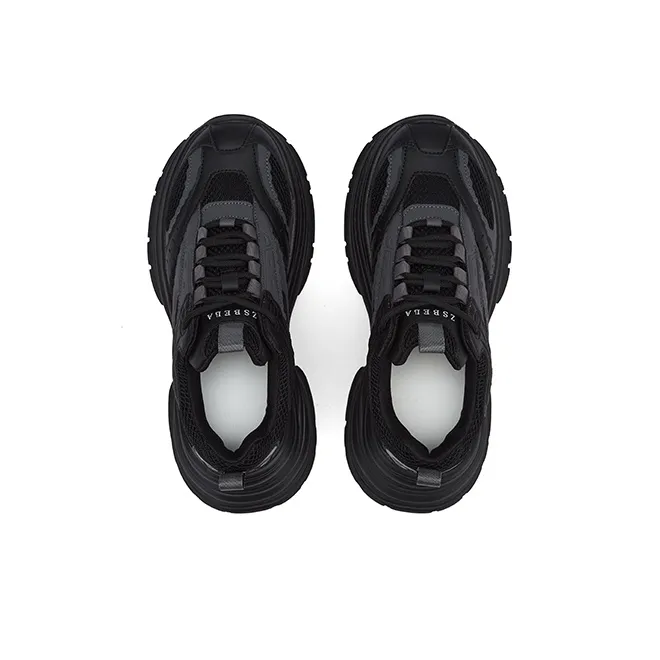 ZSBELLA Cushioned Slip-Resistant Height Increasing Low-Top Chunky Sneakers Women's-3