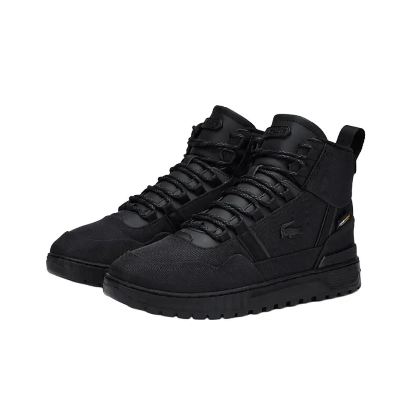 LACOSTE Slip Resistant High Top Skateboard Shoes Men Black-2