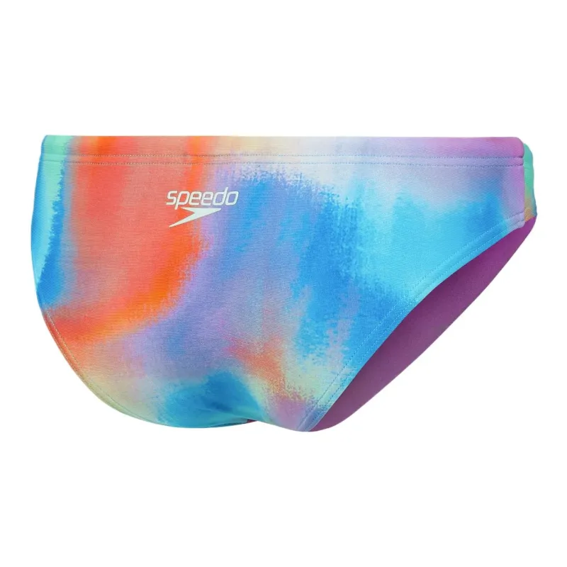 Speedo Women's Club Training Allover Digital Hipster Brief Bikini Two-Piece Swimsuits Women's Pink/Yellow-1
