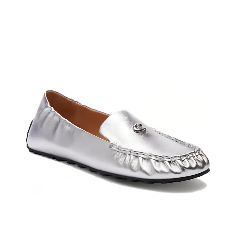 COACH Ronnie Metallic Leather Loafers-2