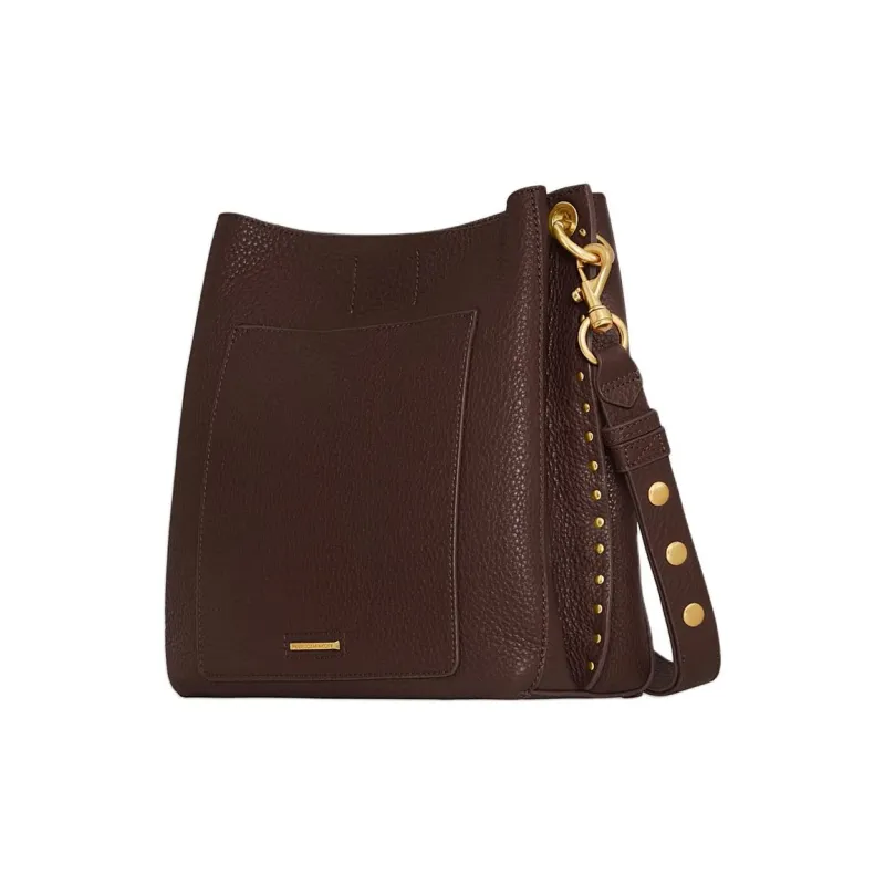 REBECCA MINKOFF Genuine Leather Shoulder Bag Crossbody Bag Women's Dark Brown-1
