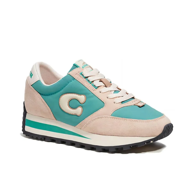 COACH Low Top Sports Casual Shoes Women's Beige Green-2