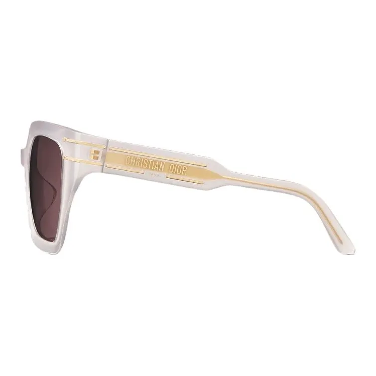 DIOR Acetate Metal Irregular Shape Sunglasses Women's Mink Gray-2