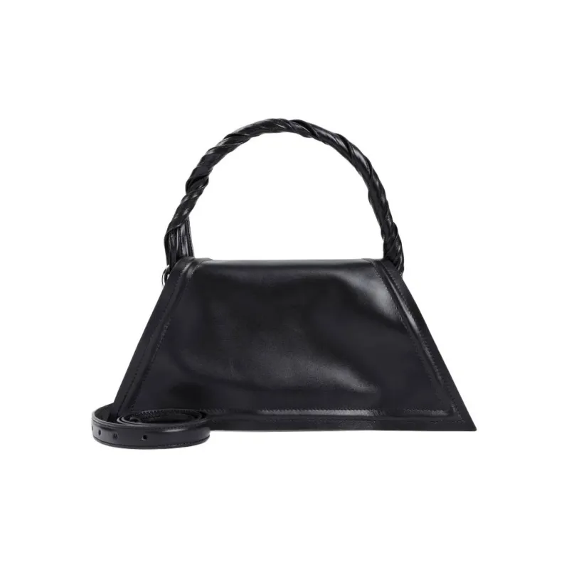 YProject Cow Leather Shoulder Bag Crossbody Bag Handbag Mini Women's Black-0