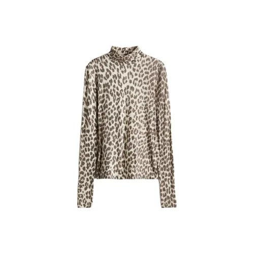 H&M T-Shirts Women's Light Beige/Leopard