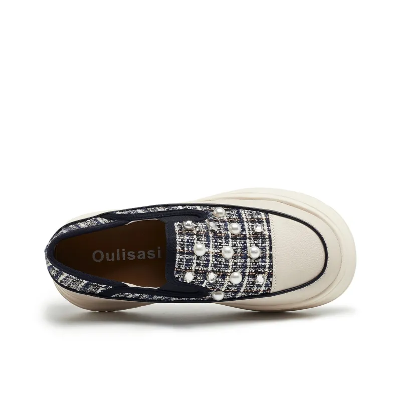 OULISASI Wear Resistant Low Top Casual Shoes Women's-12