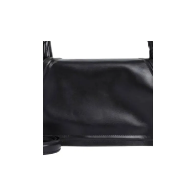 YProject Cow Leather Shoulder Bag Crossbody Bag Handbag Mini Women's Black-3