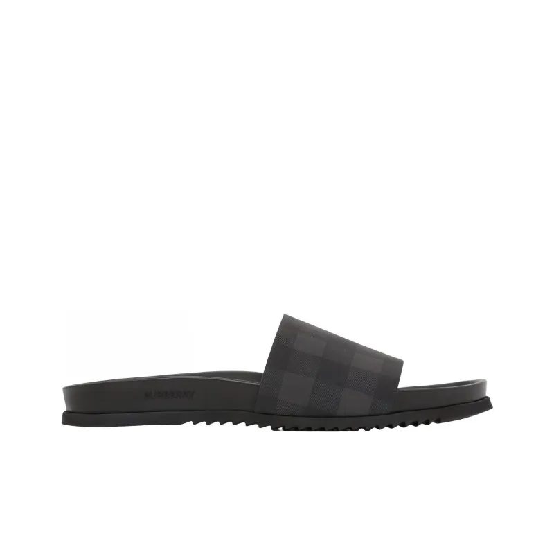 Burberry Check Slide Cloud Grey Black-1