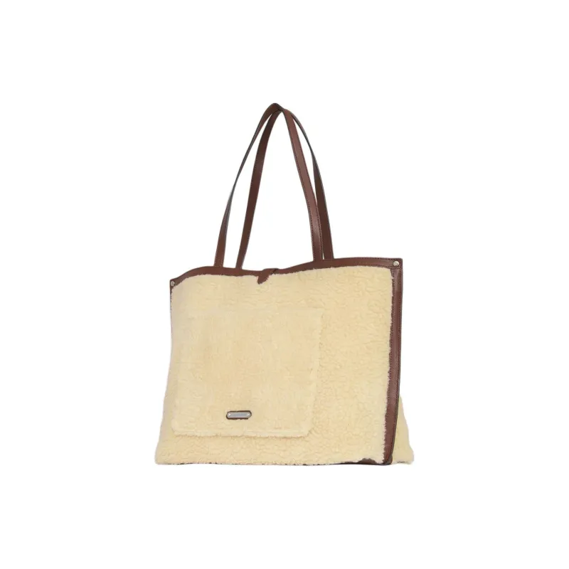 REBECCA MINKOFF Polyester With Leather Tote Bag Shopping Bag Shoulder Bag Handbag Regular Women's Cream-1