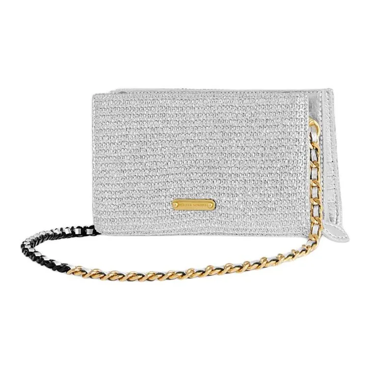 REBECCA MINKOFF Polyamide Genuine Leather Wallet Women's Silver-1