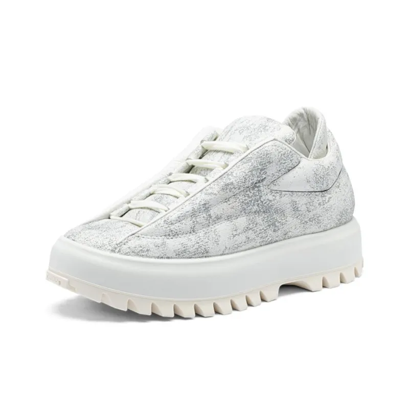 Ecco Low Top Casual Shoes Women's White Silver-2