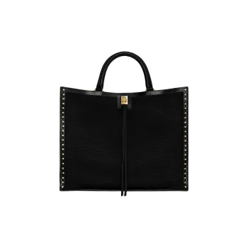 REBECCA MINKOFF Cotton Tote Bag Shopping Bag Shoulder Bag Handbag Women's Black