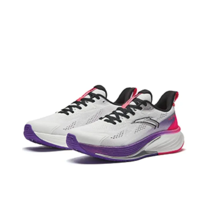 Anta Wear Resistant Slip Resistant Low Top Casual Running Shoes Women's Gray Purple Red-1